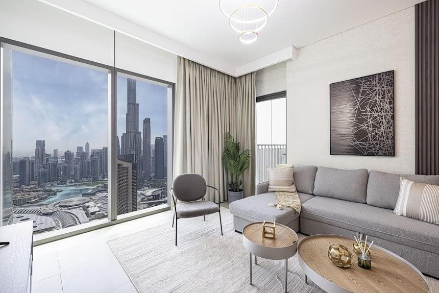2 Bedroom Furnished Apartment with Burj Khalifa & Fountain View | Downtown Views II